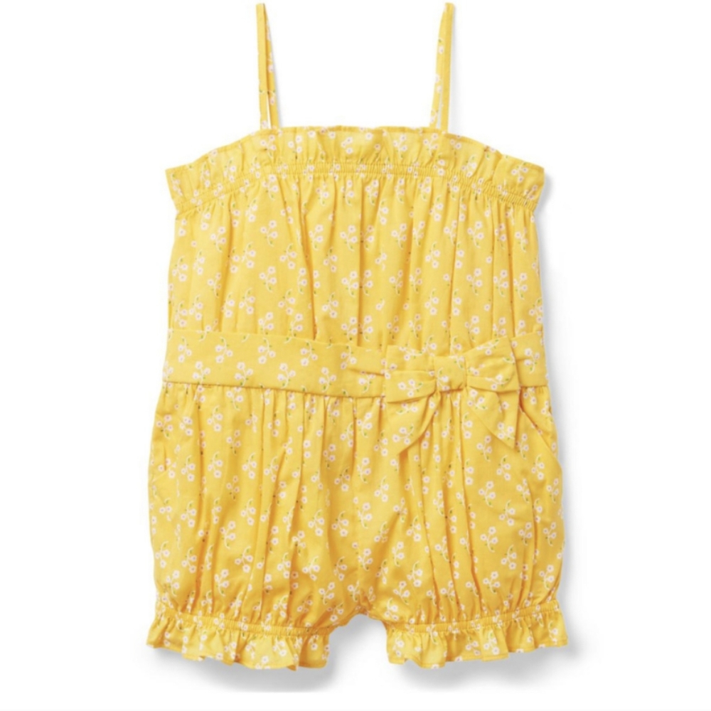 Janie and Jack Yellow bubble romper 6-12 Months